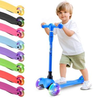 Imagem de Patinete Infantil Hurtle, Scooter Com 3 Rodas, Luzes Led E Freio Trase