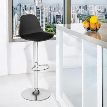 Imagem de Banqueta Alta Estofada Com Base Giratória E Regulagem De Altura - ícar
