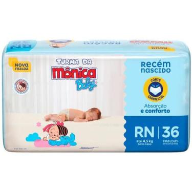 Imagem de Fralda Descartável Recém Nascidos RN 36 Un - Turma Da Mônica, RN, 36