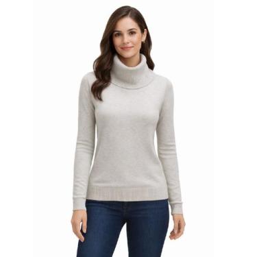 Imagem de Suéter Blusa De Frio Feminino Modal Gola Alta Facinelli, Kaqui 651257,