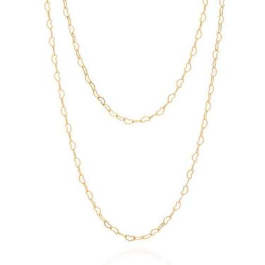 Imagem de Gargantilha Dupla Coracoes Med 45Cm Ajustavel 42Cm Rommanel Cor:Dourad