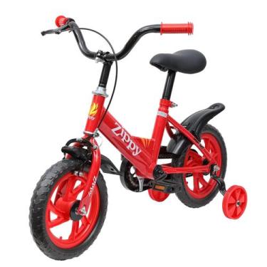 Imagem de Bicicleta Vermelha Infantil Aro 12 Até 30 Kg Com Rodinhas De Apoio Par
