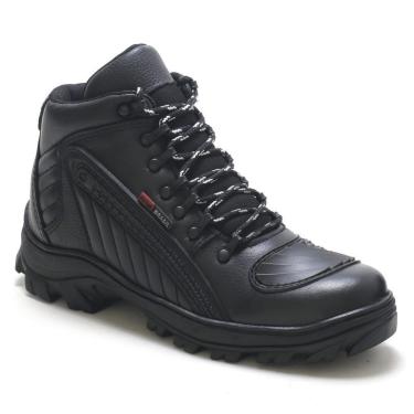 Imagem de Bota Tênis Motociclista Masculina Couro Palmilha Gel Macia-Masculino