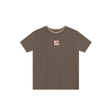Imagem de Camiseta infantil menino estampado Mundi, Marrom, 8