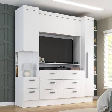 Imagem de Quarto Completo Viena 2 Portas 8 Gavetas 3 Peças Espresso Móveis Branco