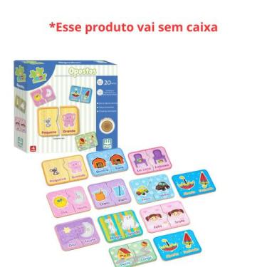 Imagem de Jogo Educativo Descobrindo Os Opostos Com 20 Peças De Madeira e Encaix