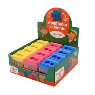 Imagem de Apontador Labirinto com Depósito Dois Furos - Display com 12 Unidades 