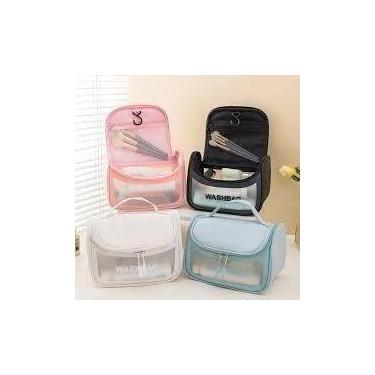 Imagem de Necessaire Bolsa Mão Feminina Maquiagem Estojo Organizadora Alça Viage