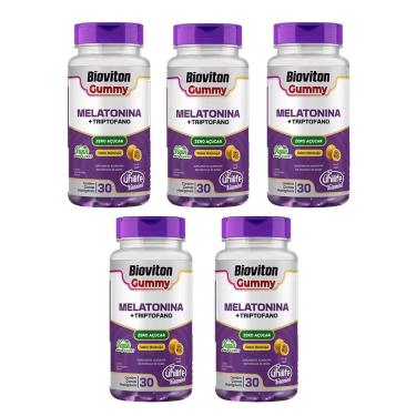 Imagem de Kit 5 Gummy Melatonina+Triptofano Unilife 5x30 Gomas Sabor Maracujá-Unissex