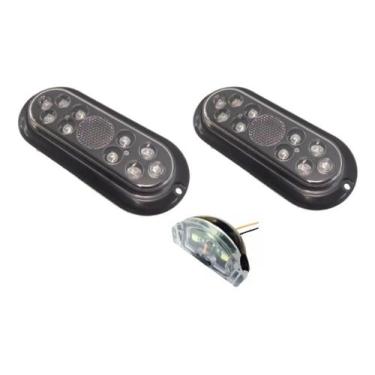 Imagem de Kit Par Lanterna Prova D'Água Led Carretinha Reboque + Placa - Outlier