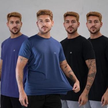 Imagem de Kit 4 Camisetas Masculina Academia Poliamida Manga Curta Treino Camisa Malhar Dia A Dia...