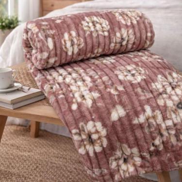 Imagem de Cobertor Manta Canelado Soft Antialérgico 2,00x1,80m Floral - corttex,