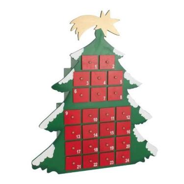 Imagem de Calendário Natalino pinheiro madeira - 57cm - Cromus