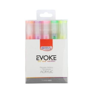 Imagem de Marcador Permanente Evoke Acriylic Neon Cores Sortidas - Brw