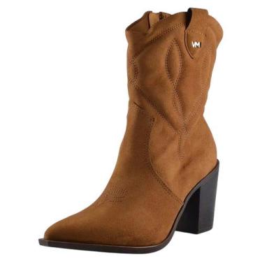 Imagem de Bota Country Feminina Camurça Salto Bloco Médio Via Marte, Angelim, 36