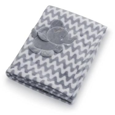 Imagem de Cobertor manta infantil bebe  desenho 3d  zigzag - Loani, Elefantinho 