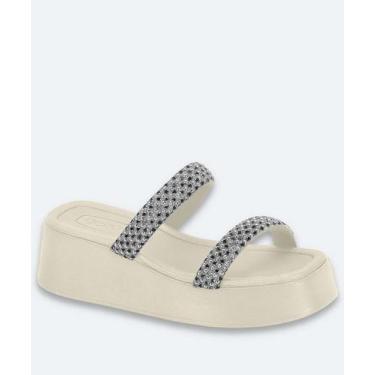 Imagem de Tamanco Feminino Flatform Tachas Beira Rio Prateado-41092, Prateado, B