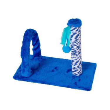 Imagem de Arranhador de gato retangular com arco - Wi Master, Azul