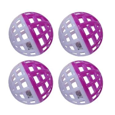 Imagem de Brinquedo Chalesco Bola para Gato com Guizo 40mm Rosa c/ 4 unidades pa