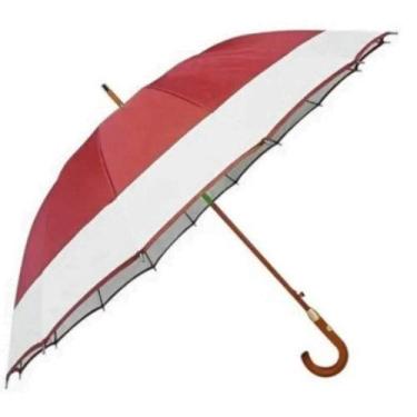 Imagem de Guarda Chuva Cabo Madeira 16 Varetas Reforçado - L&Q, Vinho