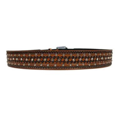 Imagem de Cinto Dawson Masculino Country Com Strass New, Marrom, 110