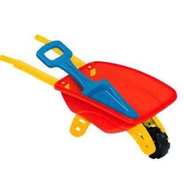 Imagem de Carriola Infantil Carrinho De Mao Com Pa Brinquedo De Praia - GGB PLAS