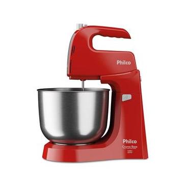 Imagem de Batedeira Convencional Philco Crome Base Inox 4L 550W 4 Velocidades Vermelho 110V