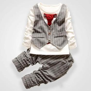 Imagem de Terno Conjunto Social Masculino Infantil Pajem Camisa Colete - anjo da