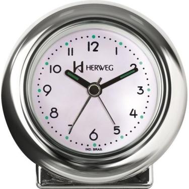 Imagem de Despertador Quartz Cromado Liso Metalizado 2641 - Herweg