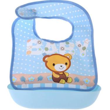 Imagem de Babador Cata Migalha Verso Impermeável - Bene Casa, Azul Urso