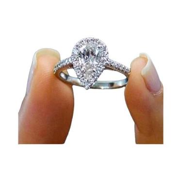 Imagem de Anel De Noivado Elegante Em Cristal Zircon Para Mulheres, Design De Go