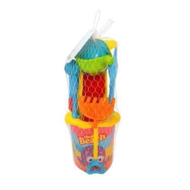 Imagem de Kit Praia Infantil Happy Beach  Balde, Pá, e Moldes de Areia COR:ROSA 