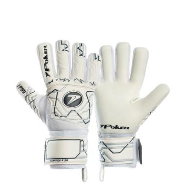 Imagem de Luva de Goleiro Poker Champion 9 JR, Branco, 6