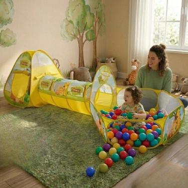 Imagem de Barraca Toca Infantil Floresta 3 Em 1 Túnel Piscina 50 Bolinhas - DM T