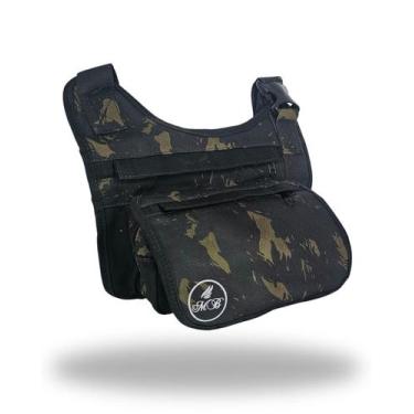 Imagem de Pochete Tiracolo em Lona Camuflado com Preto - MB Confecções