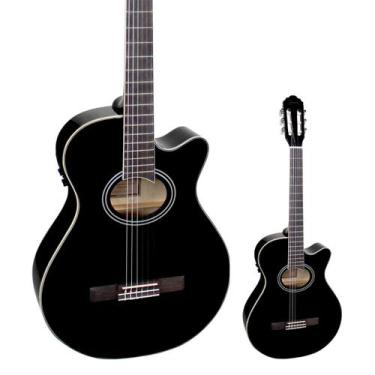 Imagem de Violao Eletrico Nylon Mini Jumbo Giannini GNF1D CEQ BK Black Original