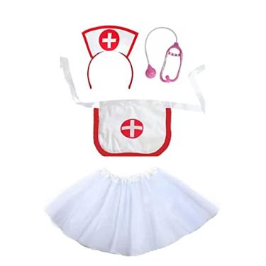 Imagem de Fantasia Enfermeira Tiara Estetoscópio Avental E Saia