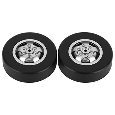 Imagem de Pneu de metal RC Drift, acessórios RC Bom substituto para pneus de caminhão RC velhos ou danificados Pneu de deriva RC para WPL D12 Caminhão RC para Caminhão RC(Prata)