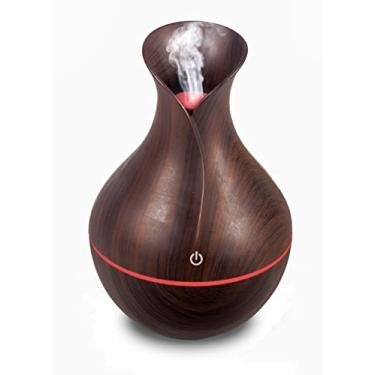Imagem de Umidificador De Ar Purificador Difusor de Aroma 130 ml Touch Usb Led Rgb 7 Cores Portátil (Marrom)
