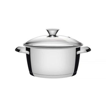 Imagem de Caçarola Funda Tramontina Allegra em Aço Inox com Fundo Triplo e Tampa de Vidro 24 cm 5,7 L Tramontina