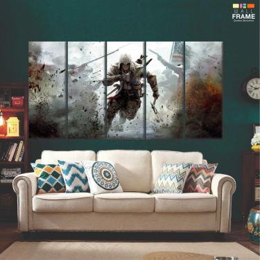 Imagem de Quadro Decorativo Assassin`s Creed 5 peças 140x65