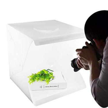 Imagem de Mini pano de fundo de estúdio de fotografia, 40 x 40 x 40 cm/15,75 x 15,75 x 15,75 pol. LED, dobrável, luz de carregamento USB caixa de fundo perfeito para fotografar produtos pequenos