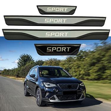 Imagem de GZBFTDH Proteção de Peitoril Soleira da Porta, para Seat Arona 2018-2021 Carro Acessórios, Aço Inoxidável Kick Plate Guard de Pedal de Limiar Protetor, Peças para Automóveis