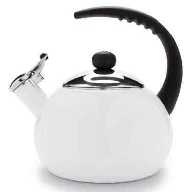 Imagem de Farberware Luna Tea Kettle, Whistling Tea Pot, Works For All Stovetops, Food Grade Stainless Steel, BPA-Free, Rust-Proof, Cool Handle, 2.5qt (10 Cups) Capacity (Color)