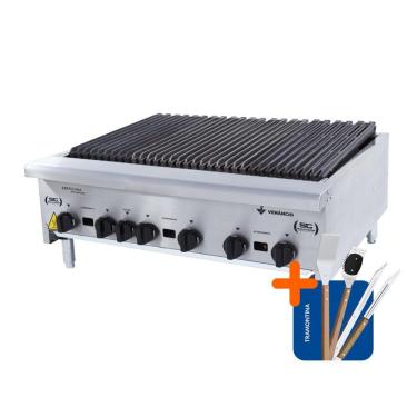 Imagem de Chapa Charbroiler Americana Profissional Grill 90cm Gas Inox Cgg90 e Utensílios - Venâncio