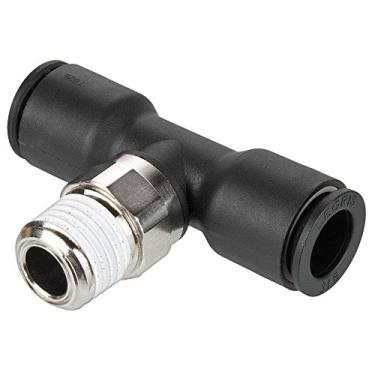 Imagem de Parker W372PLP-4M-4R-pk5 Encaixe de pressão para conexão, tubo para tubo, vidro reforçado 6,6, camiseta de ramo BSPT, 4 mm e 1/4 polegada, nylon (pacote com 5)