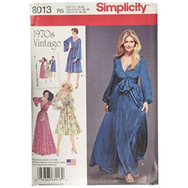 Imagem de Simplicity 8013 1970 padrões de costura de vestido vintage, tamanhos 14-22