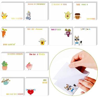 Imagem de 480 folhas notas adesivas inspiradoras motivacionais divertidas notas adesivas 8 x 4 polegadas positivas notas adesivas fofas positivas e modernas blocos de notas para professores de escritório, estudantes, compras, materiais de viagem, 12 estilos