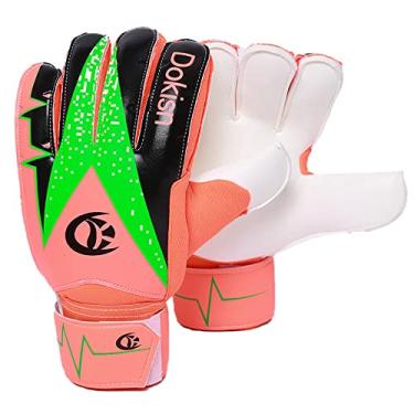 Imagem de Luvas de goleiro de futebol de látex com proteção de dedos para adultos kit de treinamento esportivo de futebol luva de goleiro respirável macia para jogar, verde, 9 (comprimento: 19 cm)