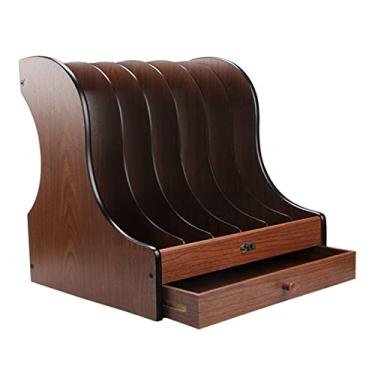 Imagem de KIZQYN Estante de livros pequena, prateleira de exibição rústica para prateleira de armazenamento de quarto de sala de estar, estante pequena estante de livros (tamanho: 1)